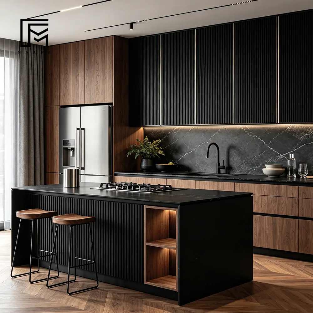 Mixed-material Kitchen Cabinetry for international furniture procurement