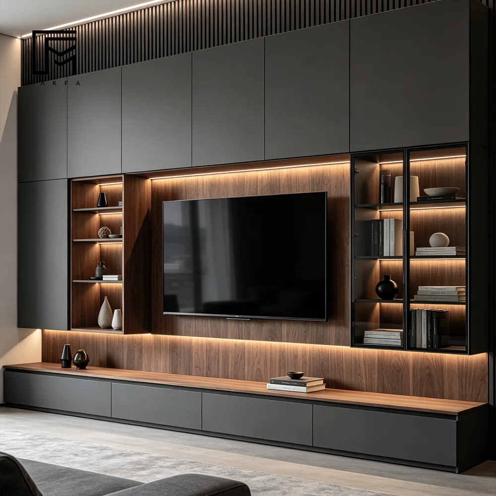 Cable-managed Media Storage for international furniture procurement