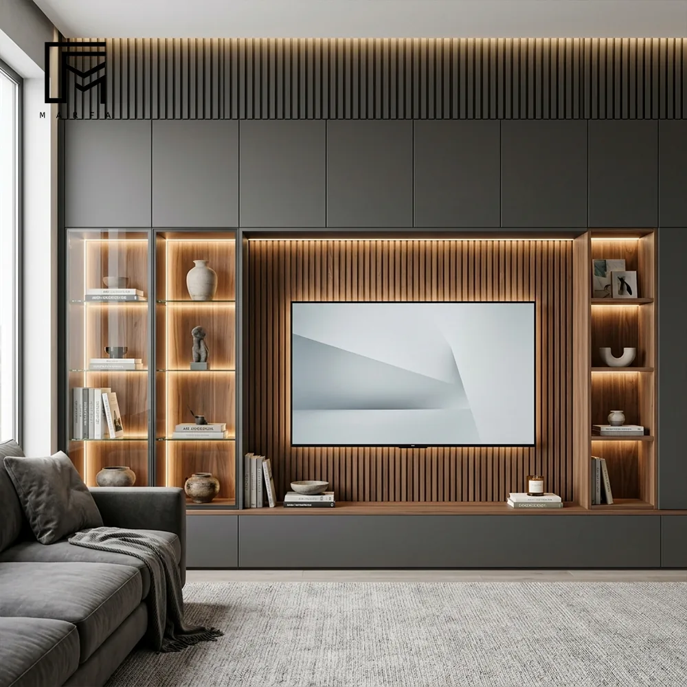 Display and Media Cabinet Wall for international furniture procurement