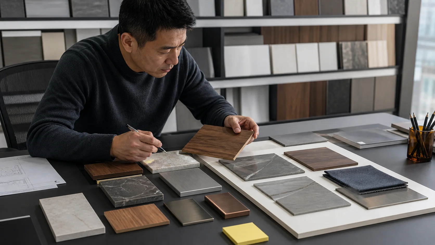 Furniture finish samples prepared for first-article approval